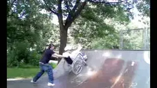 Wheelchair skating fail