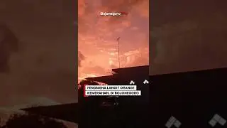 Fenomena langit Bojonegoro berwarna orange kemerahan