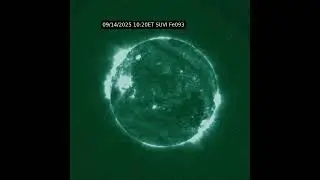 Sun 24 Hour Timelapse | Iron IX / 93 &Aring; | NOAA GOES-19 Extreme Ultraviolet (Sep 14, 2025) #shorts