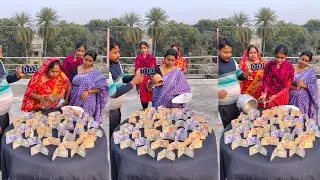 কাঁচ মাটি ও স্টিলের পাত্র দিয়ে টাকা তোলার খেলা || Money-making game with glass, clay & steel pots