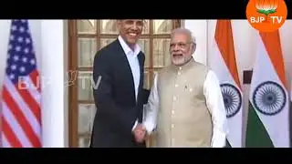 Former US President Barack Obama meets PM Modi in New Delhi