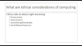 CS Watch 009 - Ethical Considerations of Computing