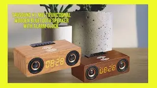 TruSound K1 Multifunctional Wooden Bluetooth Speaker with Alarm Clock