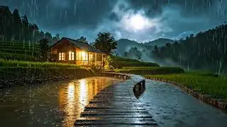 9 Hours Gentle Rain on the Forest Lake - ASMR Natural Sounds for Sleep & Relax Deeply