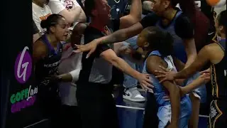 3 Player Ejection Fight Breaks Out Chicago Sky vs Connecticut Sun #WNBA