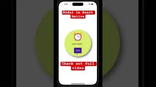 Modal in React Native. Check out full video on channel. #modal #reactnative #reactnativeforbeginners