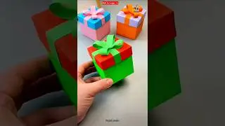 Diy make a gift box from paper🎁Easy kids paper craft ideas🪀#youtubeshorts #diy #craft #kids #shorts