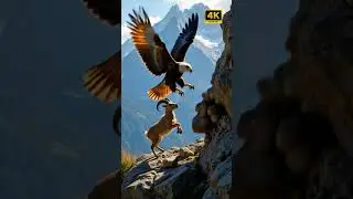 Eagle vs Goat: Cliffside Showdown! Epic Battle for Survival Caught on Camera! #Wildlife