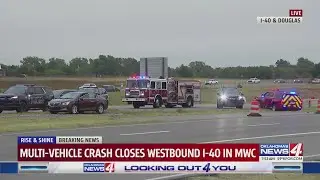 I-40 closed west of Douglas Blvd. in Midwest City due to crash