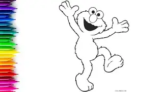 Elmo Cartoon Drawing, Painting & Coloring For Kids and Toddlers_ Kids Art | Elmo