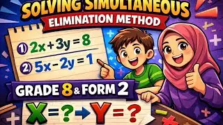 Solving Simultaneous Equations by Elimination | Grade 8 & Form 2 (Part 1)