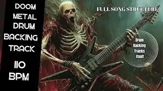 110 BPM Doom Metal Drum Track &ndash; Heavy Mid-Slow Pulse for Dark Riffing
