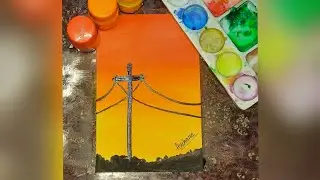 Landscape/Village Scenary Painting With Poster Colour ❤