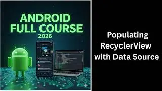 (488) Populating RecyclerView with Data Source | Android Studio Kotlin | Complete Android Course