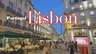 Lisbon Nightlife - R Garrett,  R do Carmo Night Walking Tour, Baixa Chiado  Lisbon Portugal