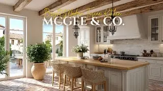Bright Modern Tuscan Kitchen Ideas with McGee & Co   Cream Cabinets & Rustic Charm