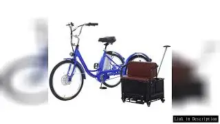 24 Inch Electric Cargo Tricycle For Senior 36V 350W 3 Wheel Family Electric Bicycle Adults With Rear