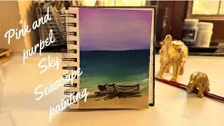 How To Paint A Seascape And Waves For Beginners Step By Step / Purple Sky Seascape / Full Tutorial 