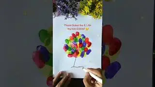Colourful tree art 🌳🌈| Nadi's Creative Minutes #shorts #viral #art #youtubeshorts