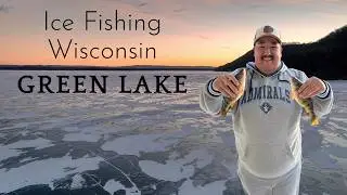 Big Green Lake Ice Fishing Action - First Time Ever!!!