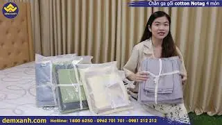 Review| Chăn ga gối cotton Notag 4 m&oacute;n
