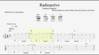 Radioactive - Imagine Dragons (Tune)  - Easy Guitar Tab - Playthrough & Backing Track