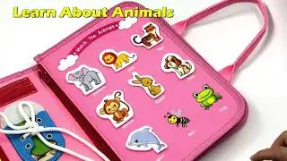 Busy Board Montessori Toy for 1 2 3 4 Years Old, Educational Activity Sensory Board Preschool Qizfun