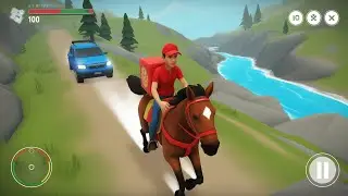 Horse Food Delivery Boy Simulator game | pizza delivery game #2 | Mobile Game 