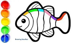 Рисование разноцветных рыбок 🌈🐠 | Забавные идеи для рисования радужных рыбок для детей