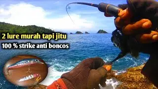 2 lure jitu untuk mancing casting di pinggir laut || casting rock fishing || strike bertubi-tubi