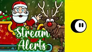 Snowy Christmas Stream Alerts for Twitch YouTube and Facebook - Santa Claus and Rudolf