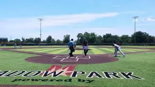 Kenny Estes Home Run over scoreboard July 19th Action Baseball Club