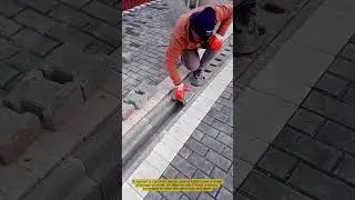 Drainage Channel Paving Installation Work- Good tools and machinery in daily work