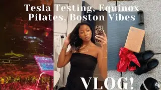visual diary// tesla test drive, equinox rooftop pilates in boston, birthday dinner, silk x usher