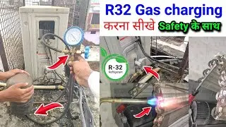 How to Gas Charging in AC |R32 GasCharging Full Practical |Gas Charging in Ac | #r32gascharging |