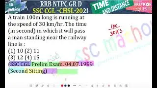 A train 100m long is running at the speed of 30 km/hr. The time(in second) in which it will pass