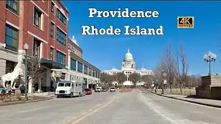 Driving Downtown Providence, Rhode Island 4K