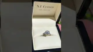 2.6ct old cut diamond and hidden halo engagement ring, set with 6 claw. #diamond #ring #engagement