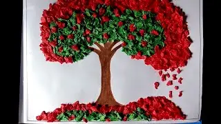 Beautiful Tree paper Artwork | Easy paper collage art