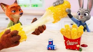 Miniature Cooking Hack | How to Make Mozzarella Cheetos Nick & Judy Shape | Zootopia 2 Food