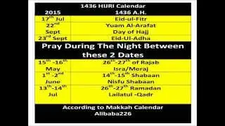 HIJRI 1436   A.H. Pocket Calendar (2014-2015 C.E.)
