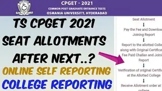 TS CPGET 2021 after seat allotment//Online Self Reporting//College Reporting//tuition fee payment..!