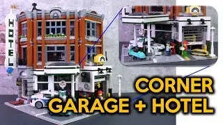 Custom LEGO Corner Garage and Blue Brick Hotel 10264