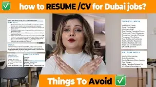 How To Write RESUME / CV for Dubai Job Market ? ✅