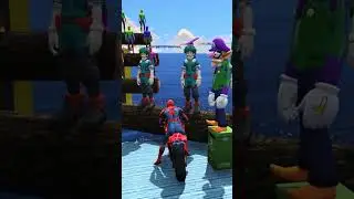 spider Man Cow Prop 5 Superheroes Rescue Gorilla vs Shark Spider vs Animals Spider-Man Funny #gta5
