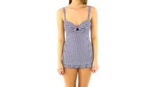 Coco Rave Mini Me Plaid Princess Seam U-Wire Swimdress | SwimOutlet.com