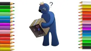 Blue Monster Surprise 📦💙 #BayArtColoring, #BlueMonster, #MonsterColoring