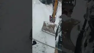 odśnieżanie minikoparką #excavator #caterpillar #rototilt #snow