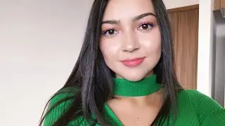 Orange eyeshadow + blue mascara