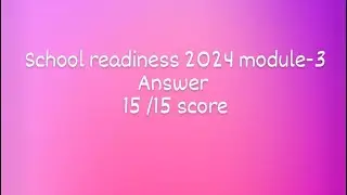 school readiness 2024-25 assessment answers| course-3 |school readiness course-3 #nipunbharat